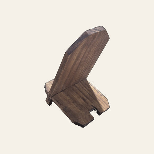 Handmade Yellow Pine Wood Mobile Stand – Modern Angled Design