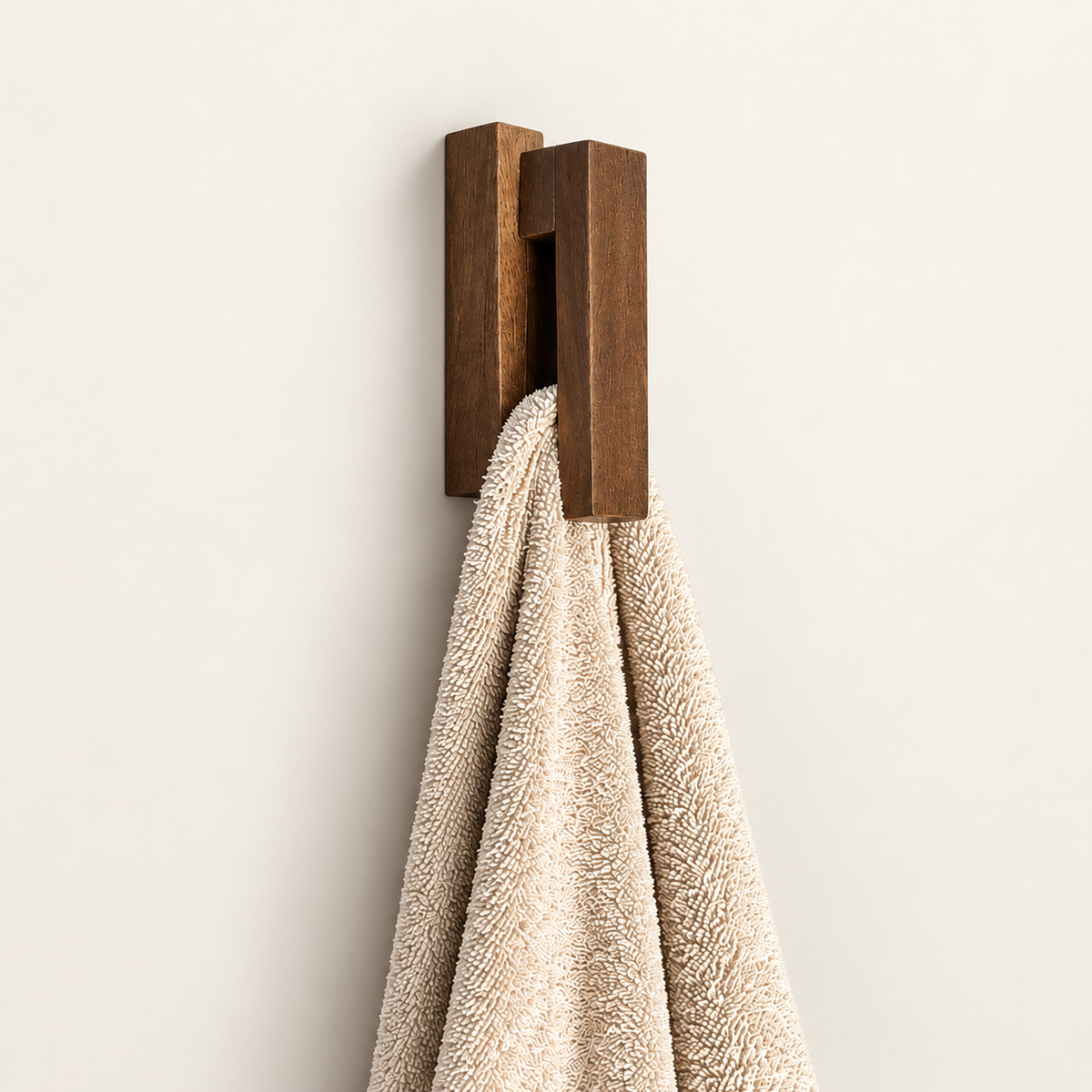 Handmade Sheesham Wood Towel Hanger | Self-Adhesive Wall Mounted Towel Holder