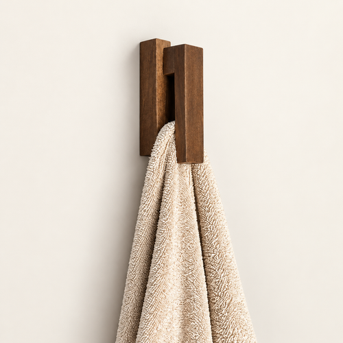 Handmade Sheesham Wood Towel Hanger | Self-Adhesive Wall Mounted Towel Holder