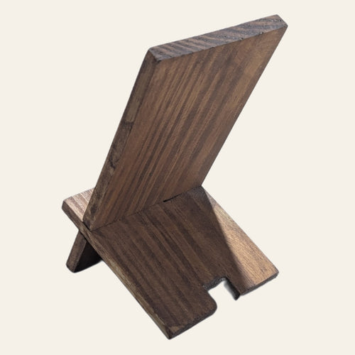 Handmade Yellow Pine Wood Mobile Stand – Classic Design
