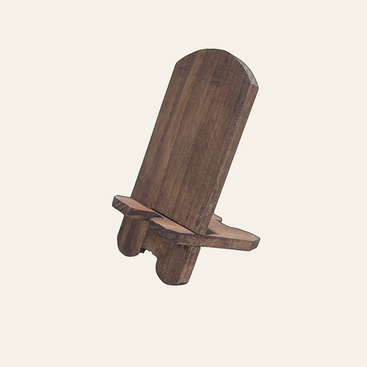 Handmade Yellow Pine Wood Mobile Stand – Rounded Design